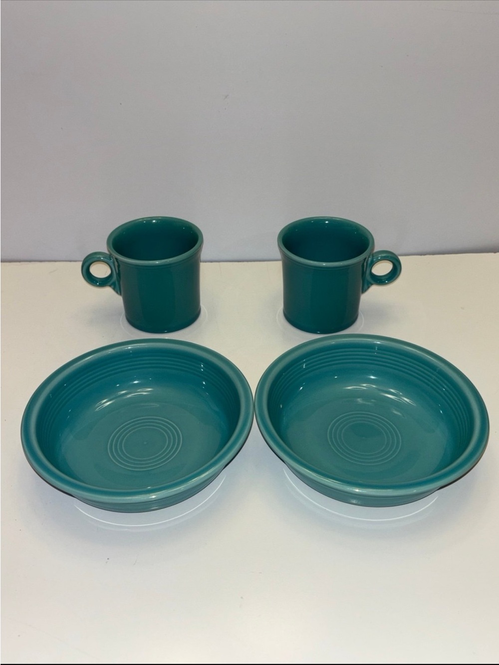 Vintage 2 sets of Fiesta mugs and bowls